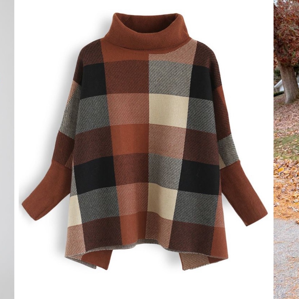 Turtleneck Cape Sweater